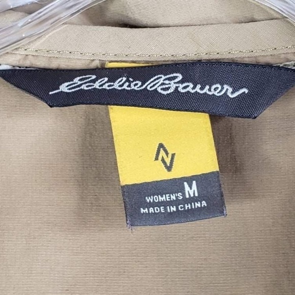 Eddie Bauer Travex Women's Khaki Zip Up Utility Jacket Nylon Hiking Medium - Picture 6 of 7